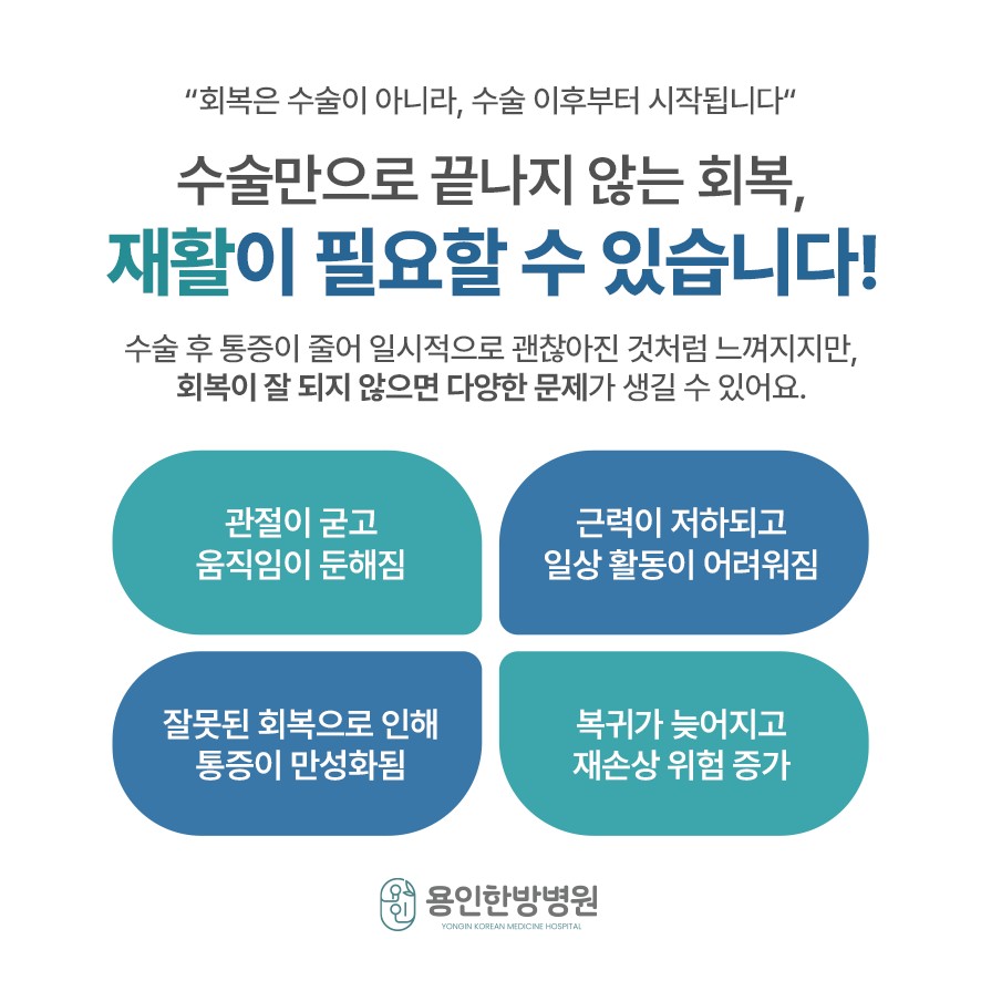 수술 후 회복을 위한 재활의 필요성, 회복이 잘 되지 않았을 때 나타날 수 있는 문제