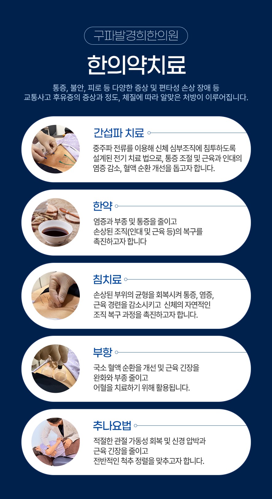 후유증의 한의약 치료 방법(간섭파치료, 한약, 침치료, 부항, 추나요법)